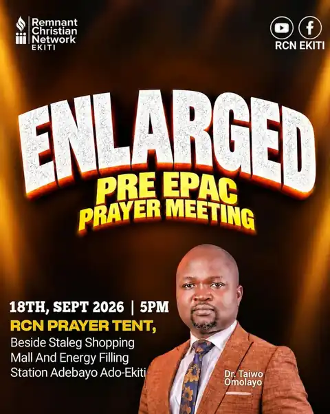 Flyer: Enlarged: Pre-EPAC Prayer Meeting, Friday 18 September, 5 PM